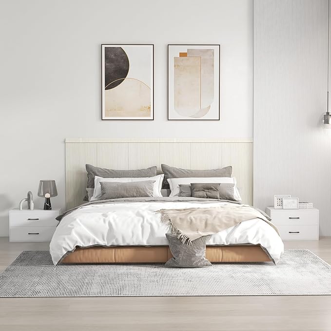 Giantex Stackable 2-Drawer Dressers for Bedroom - Short Dresser Two Drawer Storage Cabinet w/Handles & Anti-Topping Device, Small Dresser Chest of 2 Drawers for Closet Bedroom (2, White)