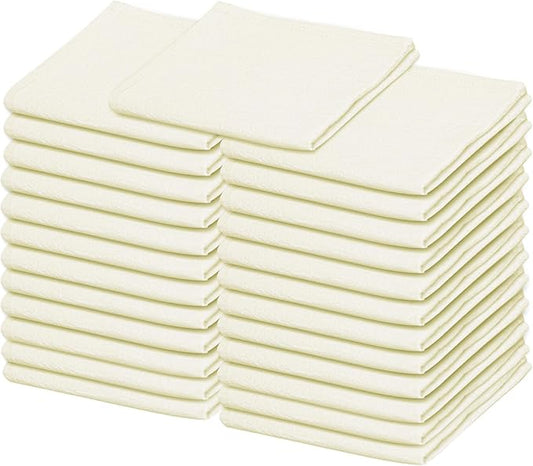 Dish Cloths Cotton| Kitchen Wash Cloth | Shop Towels Absorbent and Lint Free Flour Sack| Dishcloths for Kitchen Washing Dishes| Thick Absorbent Quick Dry Dish Rags | 24 Pack 13"x13" Natural