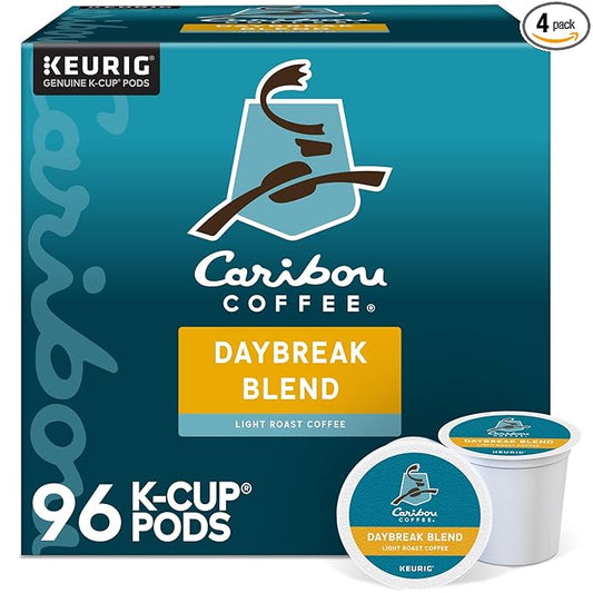Caribou Coffee Daybreak Morning Blend, Keurig Single-Serve K-Cup Pods, Light Roast, 96 Count (4 Packs of 24)
