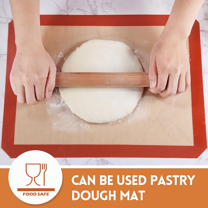 STATINT Non-Stick Silicone Baking Mat, Food Safe - Pack of 4