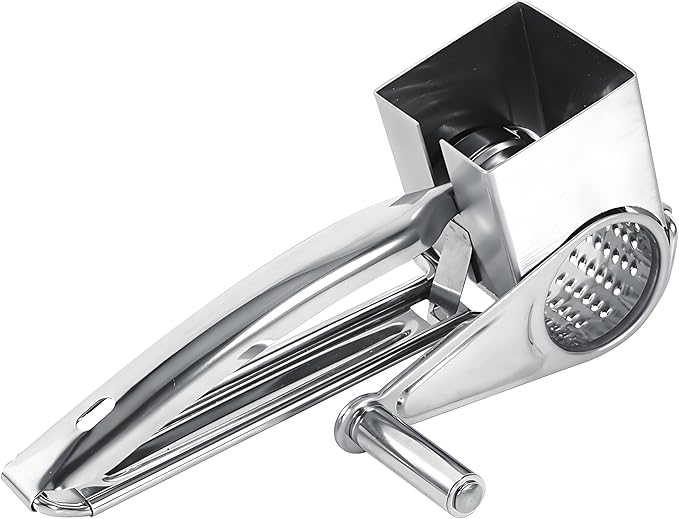 Cheese Grater, Multipurpose Stylish Design Kitchen Stainless Steel Rotary Cheese Grater Shred Tool