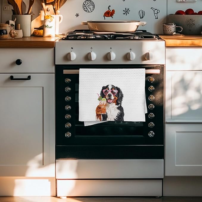 Cabana Bro Bernese Mountain Dog Gifts Kitchen Towels, Bernese Mountain Dog Gifts for Women Decorative Hand Towels for Bathroom, Funny Berner Cocktail Tequila Dish Tea Towels for Kitchen, 16x24 Inch