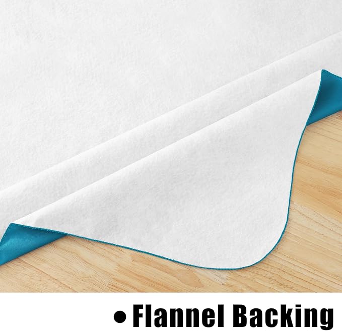 homing Rectangle Vinyl Tablecloth, Waterproof Spillproof Plastic Flannel Backed Table Cloth, Wipe Clean Table Cover for Dining, Buffet Parties and Camping (Turquoise, 60" x 84")