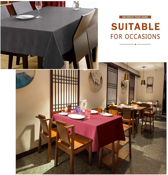 Table Cloth Rectangle Table Cover 47x63 Inches Faux Linen Wrinkle Free and Waterproof Dark Gray Rectangle Tablecloth for Kitchen Dining Party Buffet Wedding