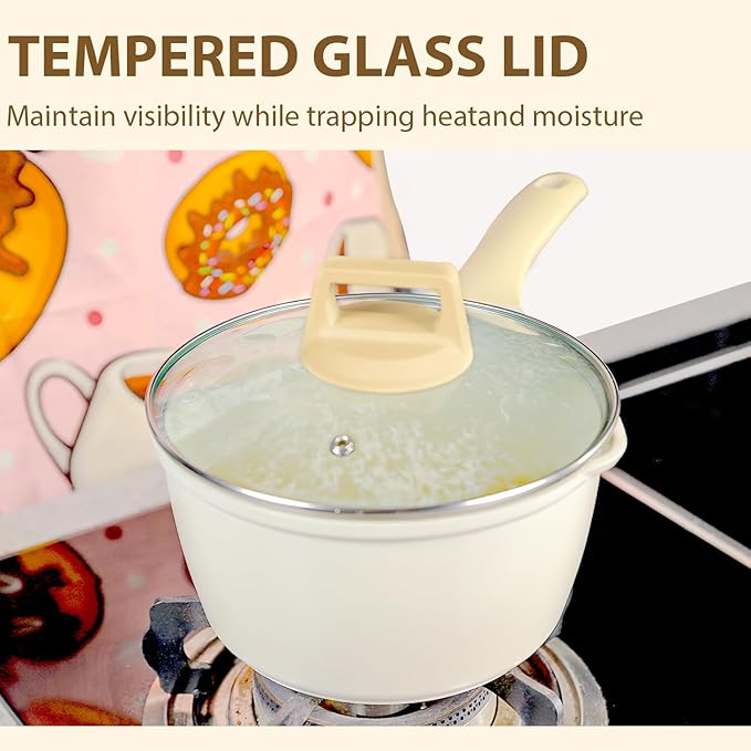 Romswi 23pcs Pots and Pans Set Non Stick, Kitchen Cookware Set with Casserole, Frying & Saucepans, Oven Safe & Stovetop Agnostic Non Toxic Cookware(Gas, Electric & Induction) - White