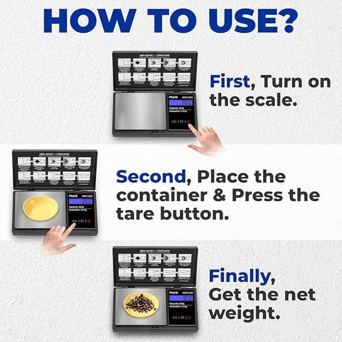 American Weigh Scales 220g x 0.01g Digital Pocket Weight Scale | Precision Digital Scale LCD Screen Accurately Measures Jewelry Gemstone Coins, Small Pocket Food Scale, Electronic Medicine Lab Scale