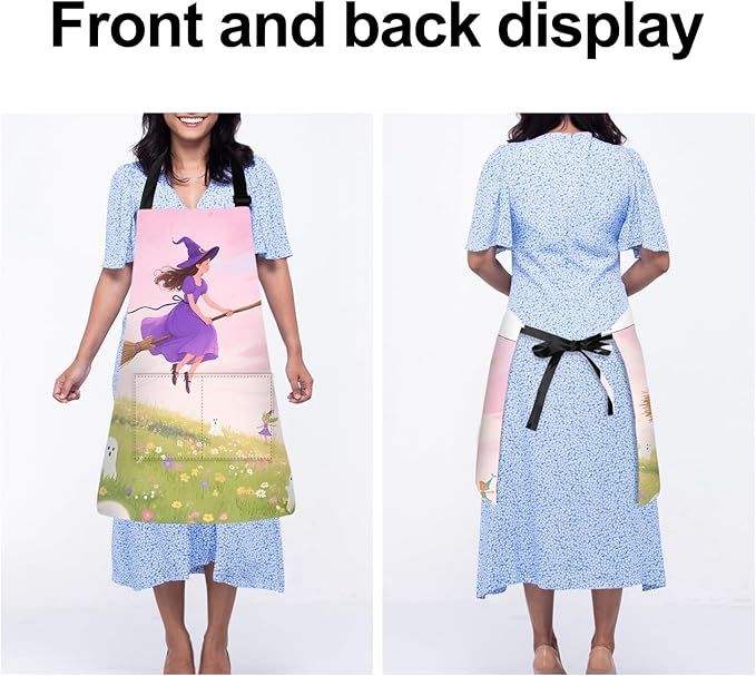 Halloween Apron Home Kitchen Cooking Baking Gardening for Women Men with Pockets waterproof 32x28 inch