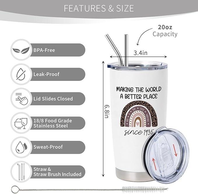 90th Birthday Gifts for Women, 1935 Birthday Gifts, 90 Years Old Birthday Gifts, Best 90th Ever Birthday Gifts, Birthday Gifts for Her Turning 90, Funny 90th Birthday Gifts Ideas 20 oz Tumbler