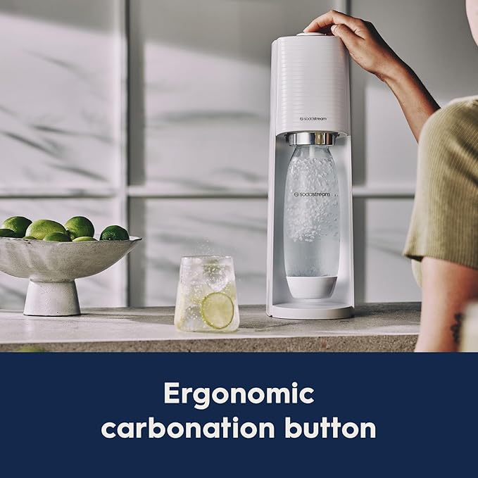 SodaStream Terra Sparkling Water Maker Bundle (White), with CO2, DWS Bottles, and Bubly Drops Flavors