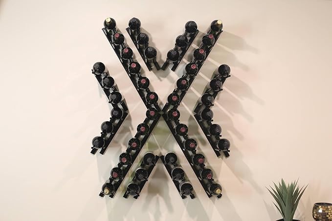 Ultra Wine Racks Cork-Out Wall Mounted Wine Rack (4 Foot, Matte Black, 12 Bottles) Modern & Minimalist Metal Wine Storage for Home Bar, Kitchen, Dining Room, Wine Cellar