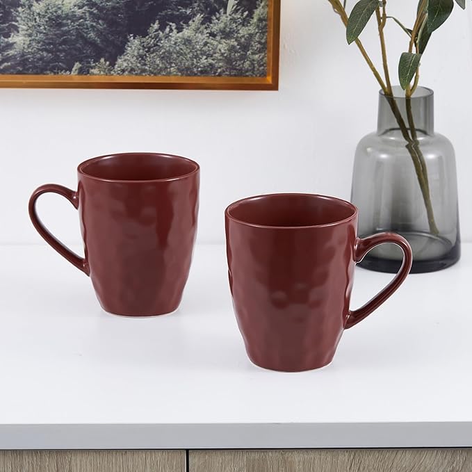 Stone Lain Clara 32-Piece Dinnerware Set Porcelain, Burgundy