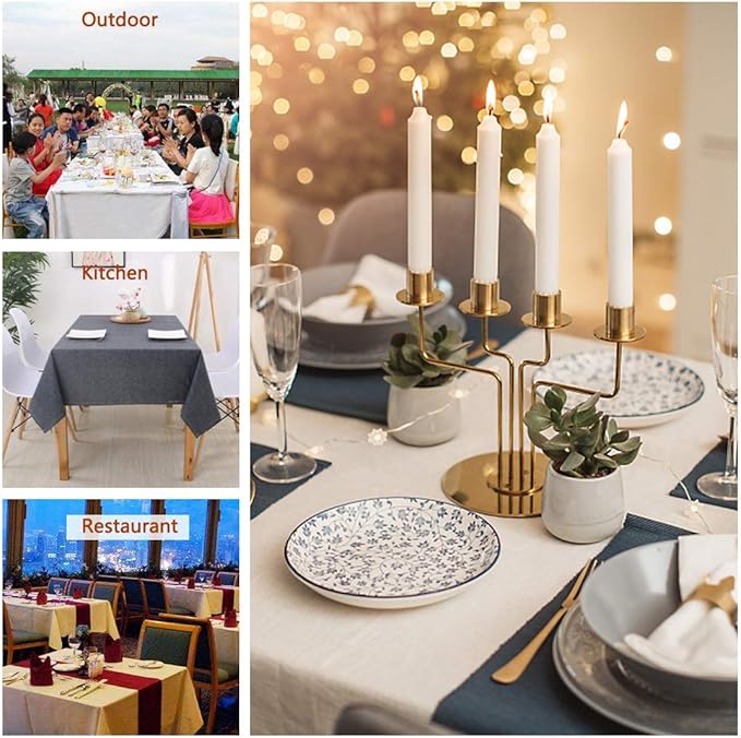 Table Cloth Rectangle Table Cover 55x71 Inches Soft-Brushed Finish Wrinkle Free and Waterproof Rectangle Olive Black Tablecloth for Kitchen Party Buffet Wedding