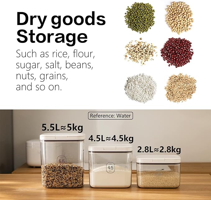 Flour Storage Container - 2.8L Keep Your Flour Fresh and Conveniently Accessible