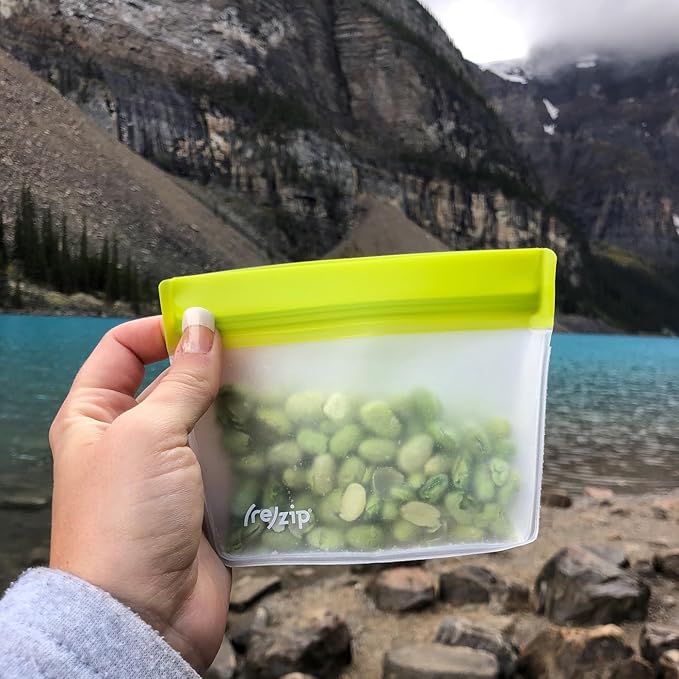 (re) zip 8-Piece Deluxe Bundle Reusable Storage Bags | BPA-Free, Food Grade, Leakproof, Freezer and Dishwasher Safe (Green, Aqua)