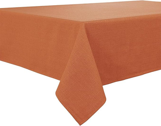 BALCONY & FALCON Rectangle Tablecloth Washable Wrinkle Resistant and Water Proof Table Cloth Decorative Linen Fabric Tablecloths for Dining Parties Kitchen Wedding and Outdoor Use (Cinnamon, 55x70)