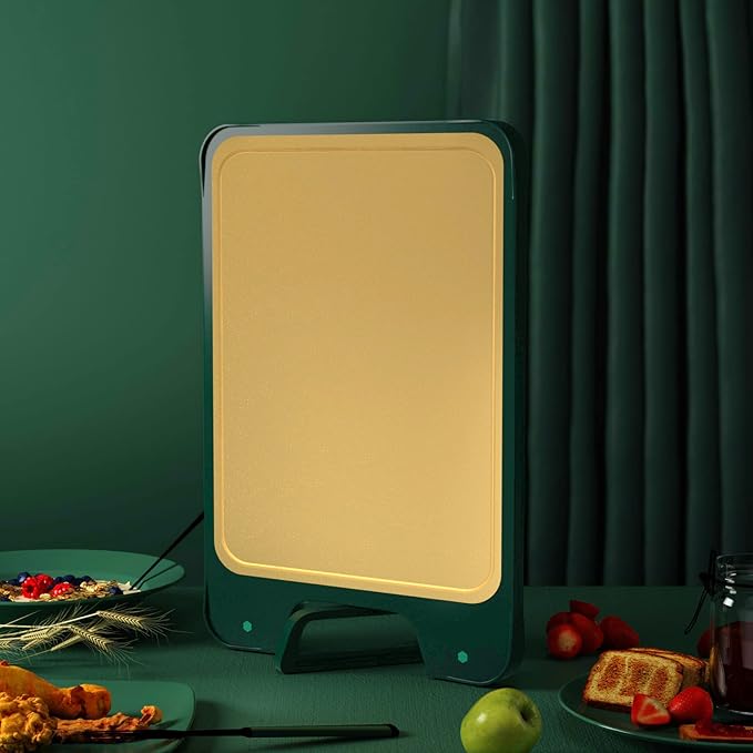 Double Sided 304 Stainless Steel Cutting Board with Self Stand Hanle, Large Plastic Chopping Board for Kitchen, Deep Juice Groove Non-slip Cooking Board, Dishwasher Safe