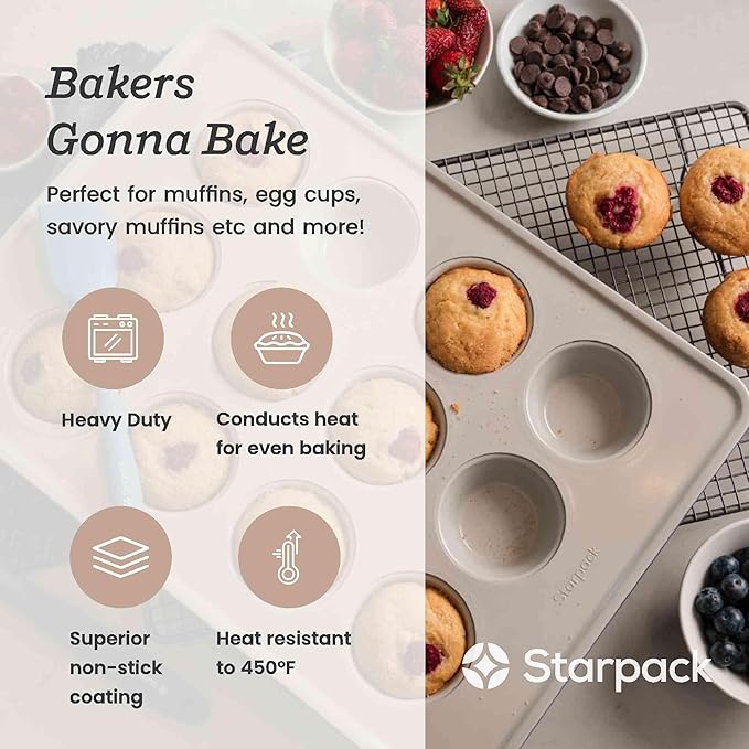 Starpack 'Bakers Gonna Bake' High Performance Nonstick 12 hole Muffin Pan