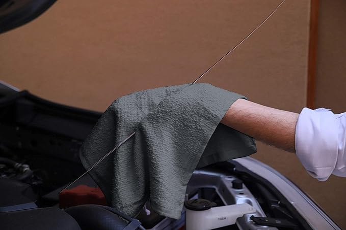 Avalon Towels Terry Bar Mop Towels (Value Pack of 36) Size 14"x17" – Absorbent and Durable, Multipurpose Cleaning Rags, Cotton Cleaning Cloths, Terry Cloth Rags, Reusable Shop Rag (Grey)