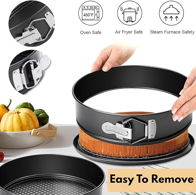 4,7 & 9 Inch Springform pan for cheesecake, Nonstick, Leak-proof Cheesecake Pan set for Baking cakes, Cheese Cake & Pies with Removable Bottom - Easy to Clean