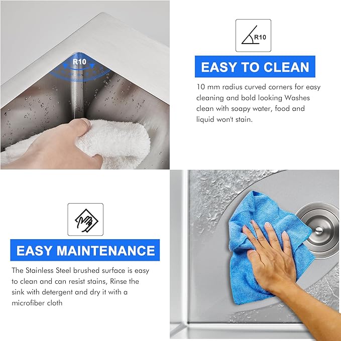 MENATT Brushed 20 Inch Kitchen Sink Drop in, 18 Gauge Stainless Steel 1 Faucet Hole Single Bowl Topmount Kitchen Sinks with Drain Assembly & Grid, D20"xW16"xH9"