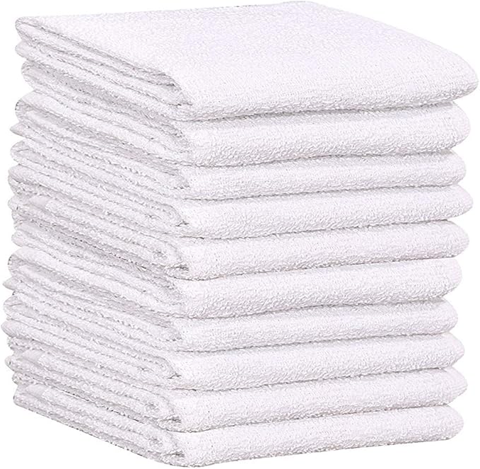 GOLD TEXTILES 36 PC New Cotton Blend White Restaurant Bar Mops Kitchen Towels 28oz (3 Dozen) (36, White)