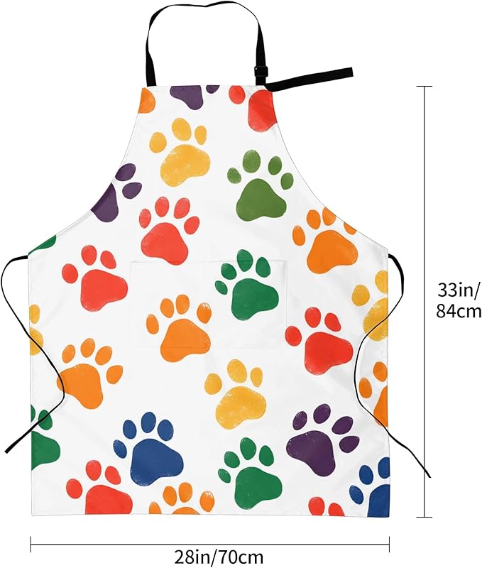 Funny Animal Apron with 2 Pockets Waterproof for Men Women Kitchen Garden Decor