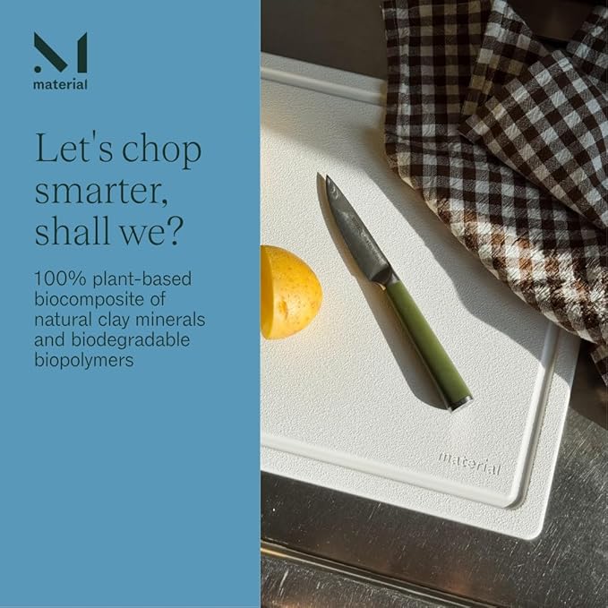 The MK Free Board, Eco-Friendly Cutting Board, Microplastic Free, Dishwasher Safe, Knife-Friendly Large Charcuterie Board (Ocean)