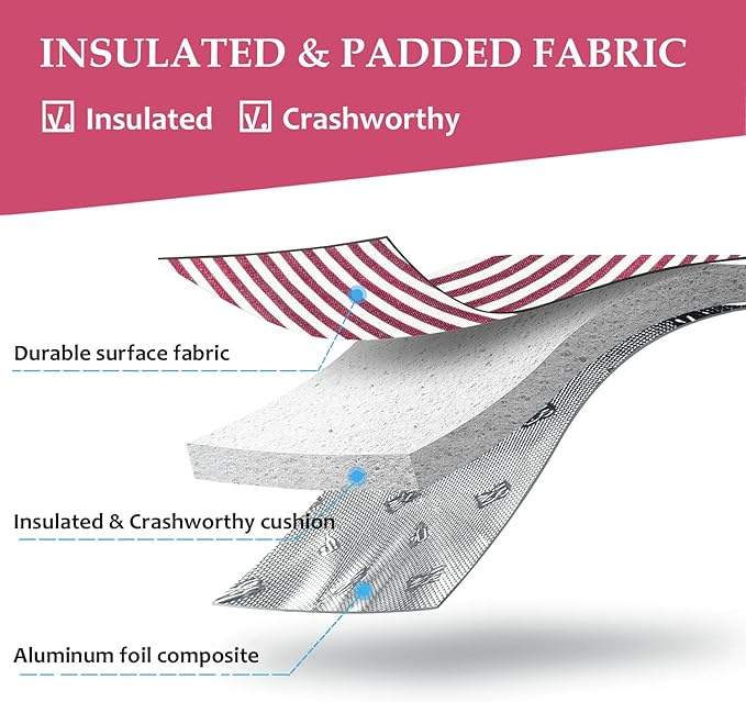 Tirrinia Insulated 2 Bottle Wine Gift Tote Bag - Wine Tumbler Glass Cooler Carrier for BYOB Restaurants, Wine Tasting, Travel, Park, Beach, Great Wine Lover Gift, Red Stripe