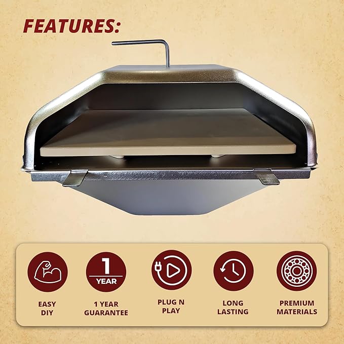 Green Mountain Grill Pizza Oven Attachment Ultimate Combo Includes Peel & Cutter