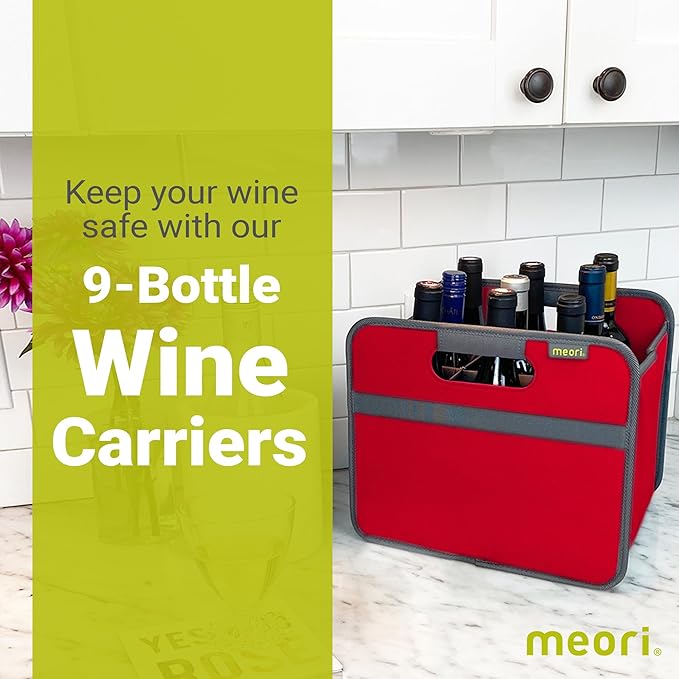 meori 9-Bottle Wine Carrier | Hibiscus Red Solid (B100341)