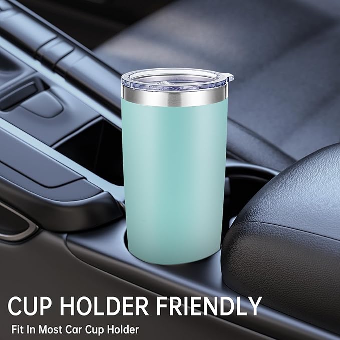 20 oz Tumbler Stainless Steel Tumblers with Lid Double Wall Vacuum Insulated Coffee Mug 20oz Powder Coated Cup for Hot and Cold Drinks, Turquoise, 1 pack