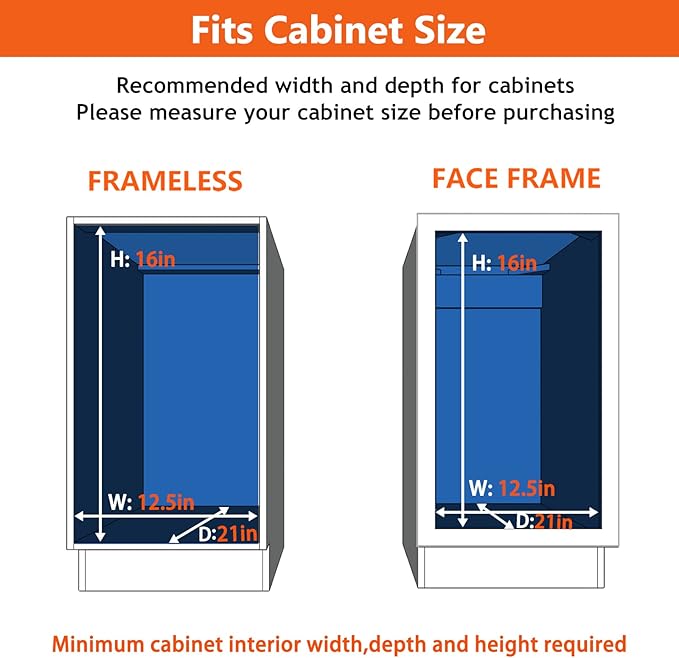 ROOMTEC Individual Pull Out Cabinet Organizer (11" W x 18" D), 2 Tier Spice Rack Organizer for Cabinet, Slide Out Drawer Pantry Shelf Organization and Storage for Kitchen Bathroom