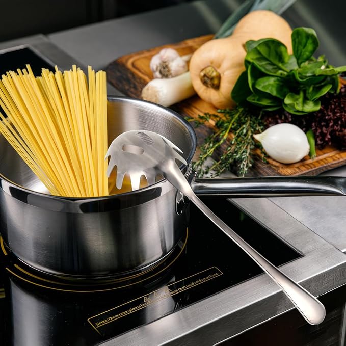 Stainless Steel Pasta Server Metal Spoon Spaghetti Spoon Ramen Soup Server Pasta Serving Supplies