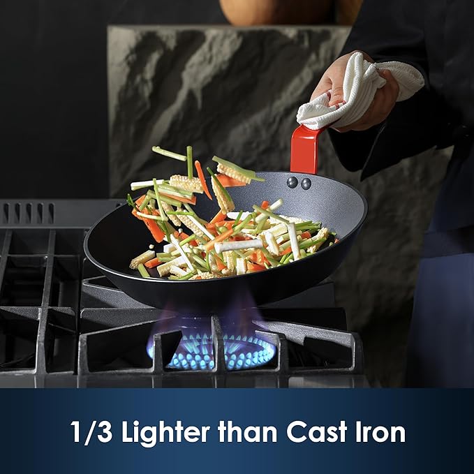 SENSARTE Nonstick Frying Pan Set 2-Piece, Oven Safe Skillets with Swiss Coating, Induction Compatible Chef Pan Set, Dishwasher Safe Cooking Pans, PFOA PFOS Free, 8 and 10 Inch