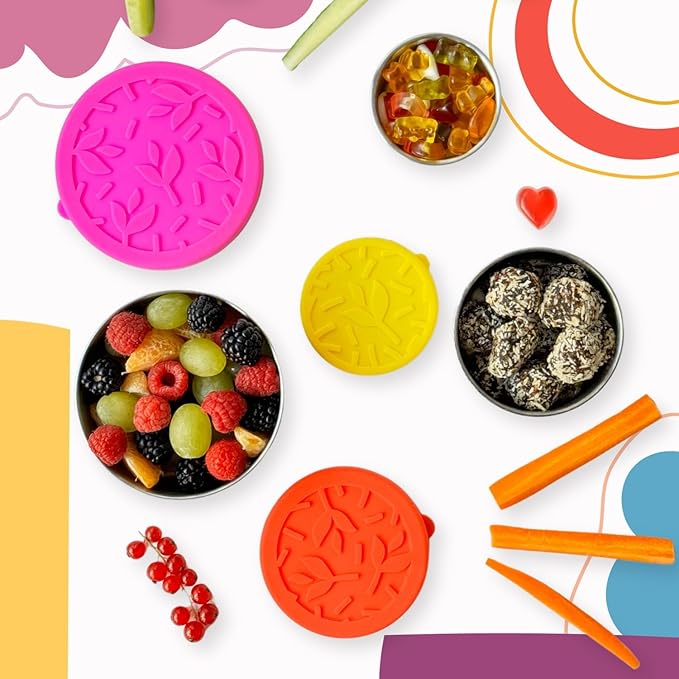 TAVVA 4 X 7 oz Stainless Steel Containers with Lids - Leakproof w/Silicone Lids - BPA Free - Dishwasher & Freezer Safe - Portable & Reusable - Stainless Steel Storage Food Snack Containers