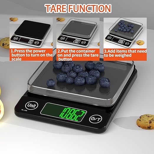 Kitchen Scale Digital Food Scale,Coffee Scale 500g/0.01 Digital Scale Food Kitchen,7 Units Gram Scale for Baking and Cooking LCD Display Mini Food Scale (Black(500g/0.01))