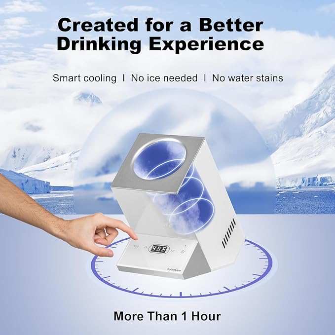 Cobalance Wine Chiller,Electric Wine Cooler Bucket for 750ml Vino or Some Champagne,Single Bottle Chiller for Poolside Party,Gift Set for Vino Lover