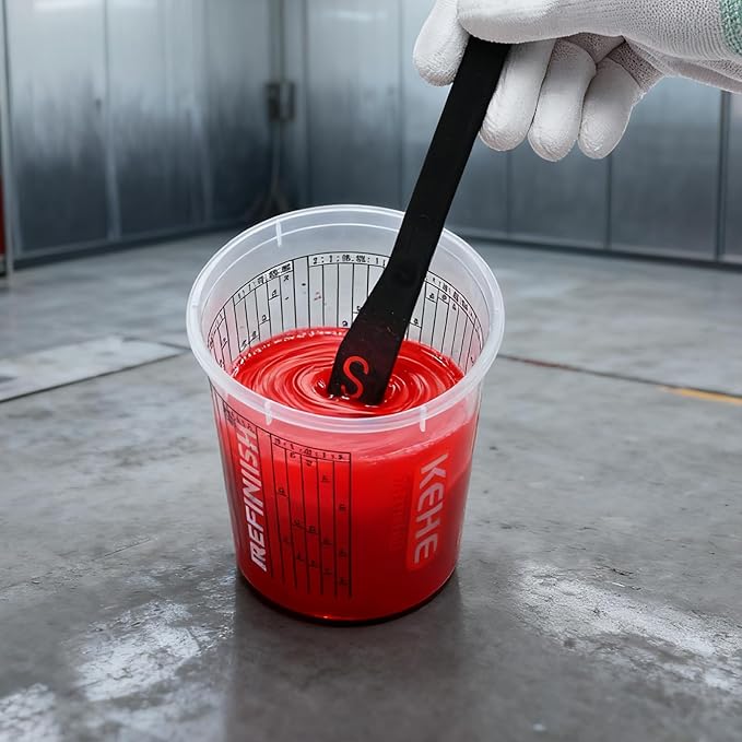 15 PACK Paint Mixing Cups by KEHE REFINISH,64 oz (1900ml),Disposable or Reusable Plastic Measuring Cups with Lids for Liquids, Paints, Resin, Epoxy, Art,Ratios 1:1,2:1, 3:1, 4:1,5:1,6:1,7:1,8:1