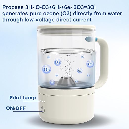 Ozone Water Water Cup O3Generator Fresh Oxygen Mouthwash Cup Hydrogen Water Generator,Brushing Teeth Glass Cup Water Machine Multi-Purpose Portable Rechargeable Ozone Water Purification Cup