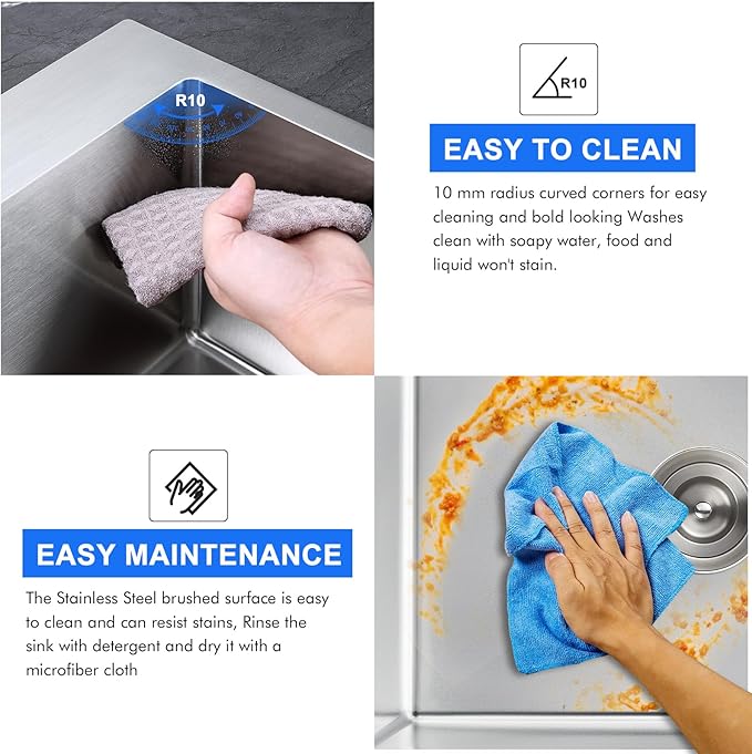 MENATT Brushed Nickel 20 Inch Drop in Kitchen Sink, 18 Gauge Stainless Steel Topmount Single Bowl 1 Faucet Hole Topmount Kitchen Sink with Drainer, D20"xW16"xH9"