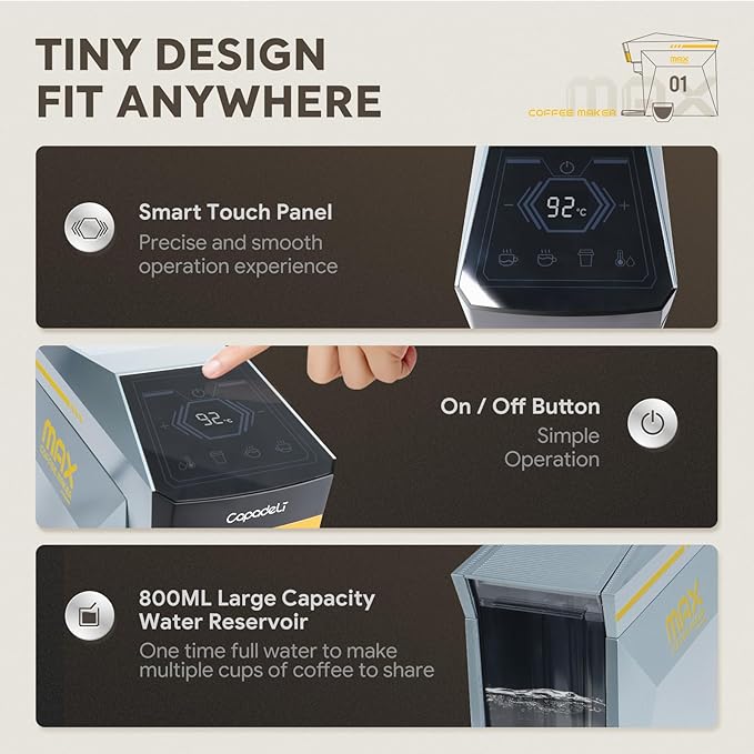 BENFUCHEN 4 in1 Single Serve Coffee Maker, 19 Bar Espresso Maker Coffee Machine For KCup/Nespresso OriginalLine Capsules/Dolce Gusto/Ground Coffee, Vibrant Orange