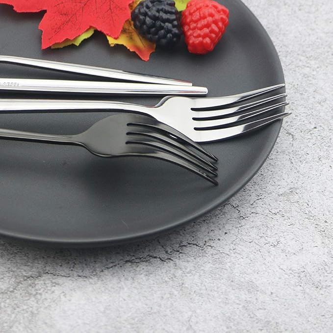 JASHII 24 Pieces Silverware Flatware Cutlery Set, Stainless Steel Tableware Silverware-Service for 6 Dishwasher Safe Full Set Flatware Durable (Silver)