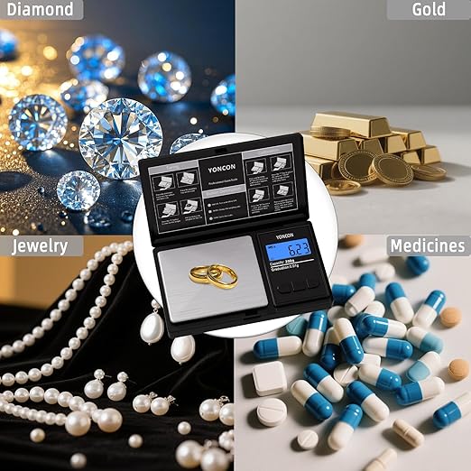 Gram Scale, 200g x 0.01g Fine Digital Scale .01 Gram Accuracy for Diamonds, Coffee Beans & Precious Metals | Pocket Jewelry Scale with Instant Calibration, Tare & Unit Switch