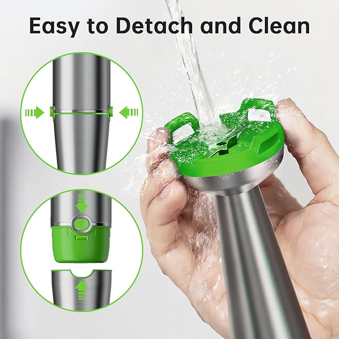 Immersion Blender Handheld Corded Hand Blenders Set 1100W, Trigger Variable Speed 5 in 1 Stick Emulsifier with Chopper, Whisk and Frother for Soup, Baby Food and Smoothies, Apple Green