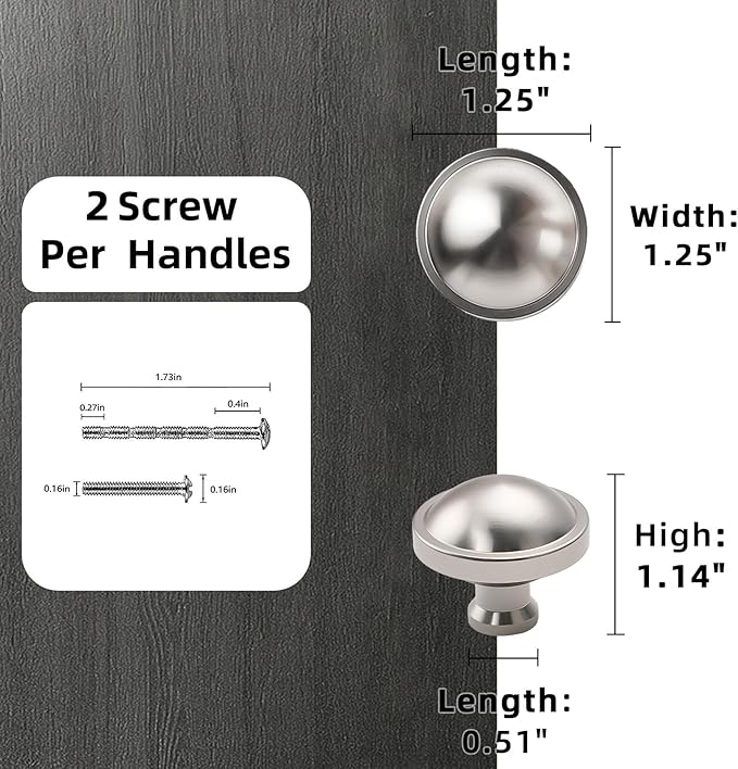 10 Pack Brushed Satin Nickel Kitchen Cabinet Knobs and Drawer Knobs