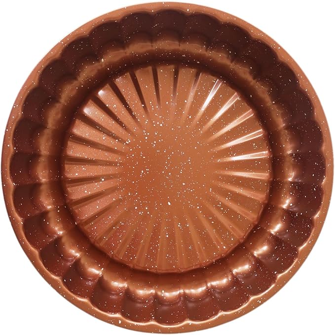 Charlotte Cake Pan 10 Inch, Flower Shaped Charlotte Mold Pan, Carboon Steel Round Cake Molds for Baking, Nonstick Special Bakeware - Gold