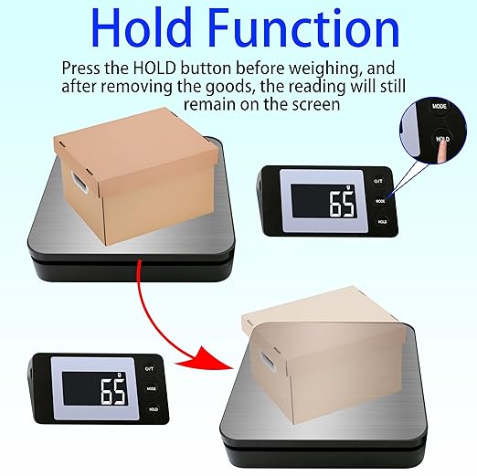 Shipping Scale, 110 LB Digital Postage Scale, LCD Display Postal Scales, Hold/Tare Function, Lightweight Scale for Packages, Luggage, Pet, Industrial, Laundry, Warehouse, Kitchen