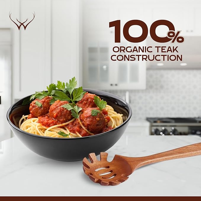 12 Pcs Wooden Cooking Utensils Set – Luxury Wooden Kitchen Utensils with Holder, Versatile Wooden Spoons for Cooking & Durable Teak Wood Utensil Set for Modern Home - Cooking spoons with Spatula