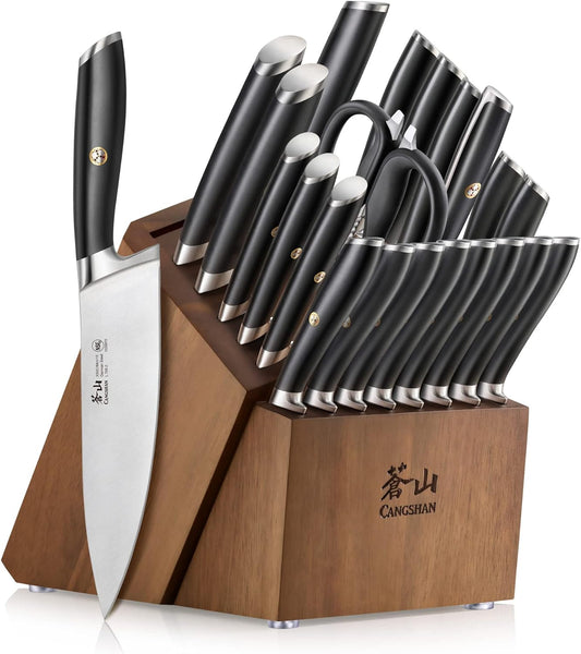 Cangshan L Series 23-Piece Classic Knife Block Set, Forged German Steel, 1027457