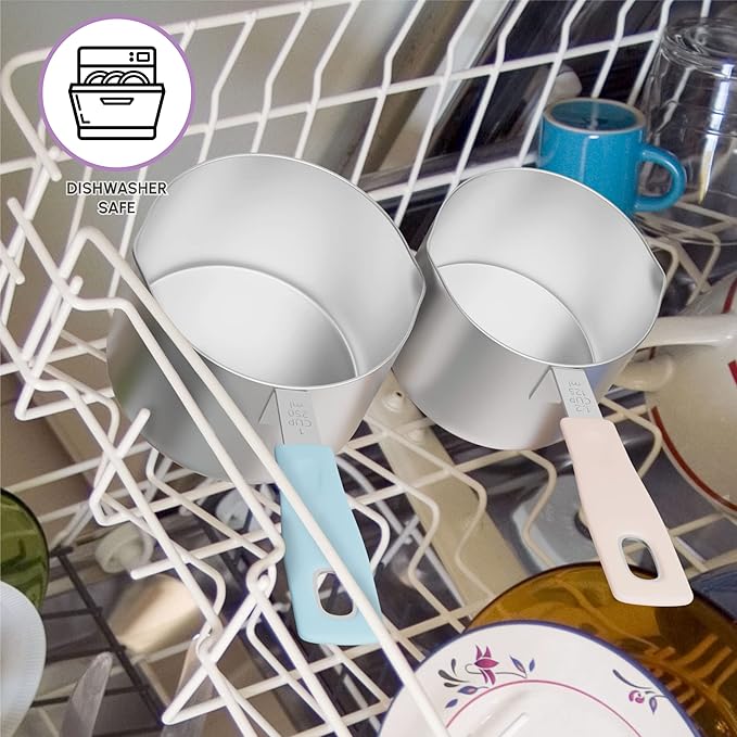 Measuring Cups and Measuring Spoons Set of 14 - Stainless Steel Measuring Cups and Spoons Set, Includes 1/8 Teaspoon Measuring Spoon, 1/8 Cup Measuring Cup, Leveler Dry (14,Cotton Candy)